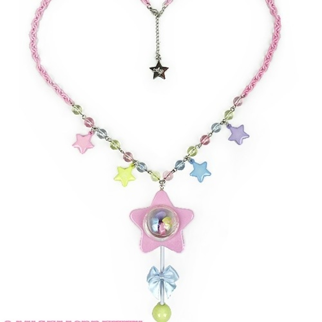 Angelic Pretty(アンジェリックプリティー)のStar toy ☆　ネックレス　ピンク　未使用 レディースのアクセサリー(ネックレス)の商品写真