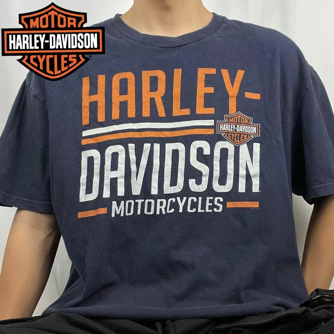 Harley Davidson(ハーレーダビッドソン)のハーレーダビッドソン Tシャツ ネイビー グランドアイランド メンズのトップス(Tシャツ/カットソー(半袖/袖なし))の商品写真