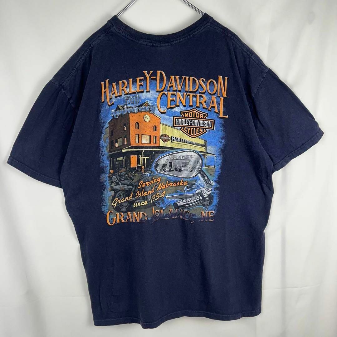 Harley Davidson(ハーレーダビッドソン)のハーレーダビッドソン Tシャツ ネイビー グランドアイランド メンズのトップス(Tシャツ/カットソー(半袖/袖なし))の商品写真