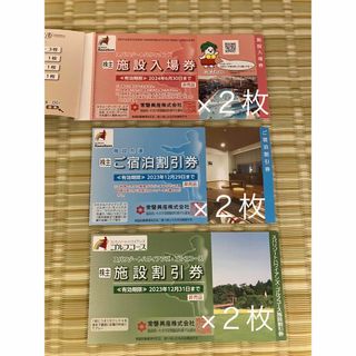 ハワイアンズ 株主優待券 施設入場券＆割引券＆ご宿泊割引券 各２枚(遊園地/テーマパーク)