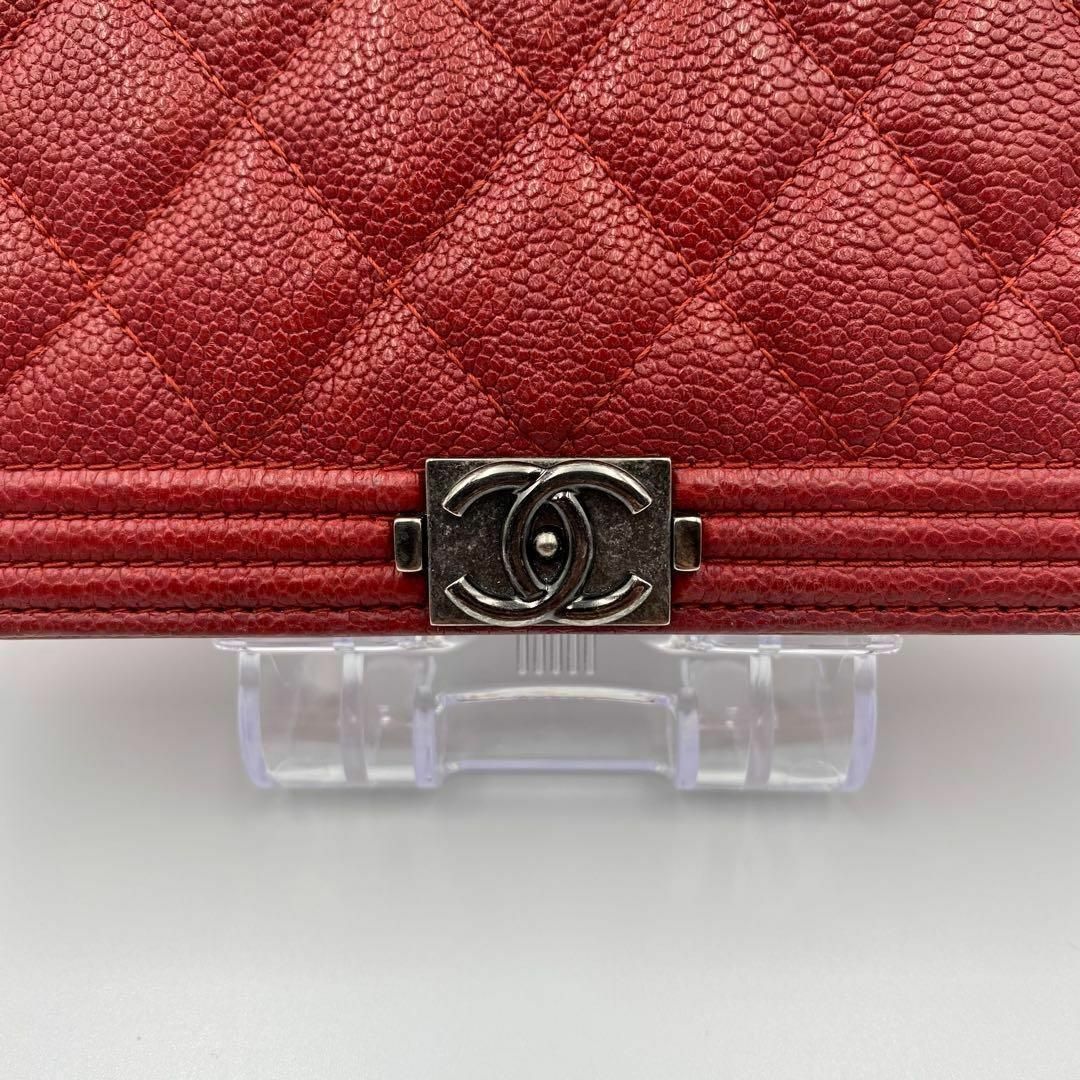 CHANEL(シャネル)のCHANEL シャネル ボーイシャネル キャビアスキン 長財布 折り財布 財布 レディースのファッション小物(財布)の商品写真