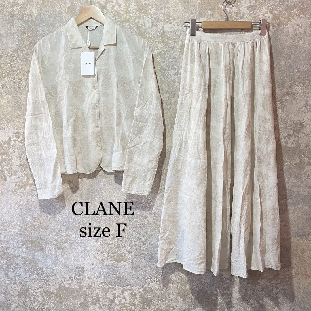 販売超安い タグ付き極美品 CLANE クラネ 総柄レース シャツ スカート