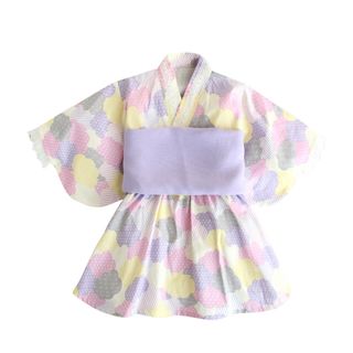 新品　即日発送　浴衣　女の子　130  紫　雲柄　ワンピース(甚平/浴衣)