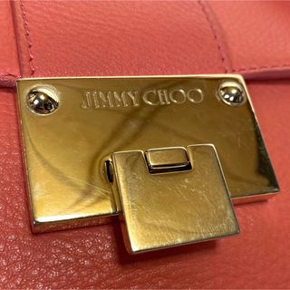 【JIMMY CHOO】ピックレッド系 レザー シルバー金具 ショルダーバッグ