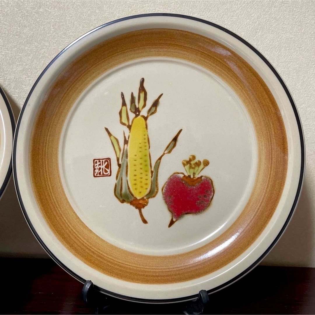 お値下げ❗️桃山炻器 桃山陶器 野菜柄プレート 大5枚 新品未使用❗️入手困難 4