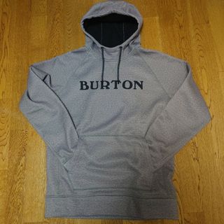 バートン(BURTON)の【美品】バートン　撥水パーカー ボンディング　グレー　Ｍ　ロゴ(ウエア/装備)