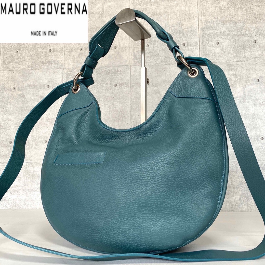 極美品】MAURO GOVERNA ターコイズブルー 2WAYショルダーバッグの通販 ...