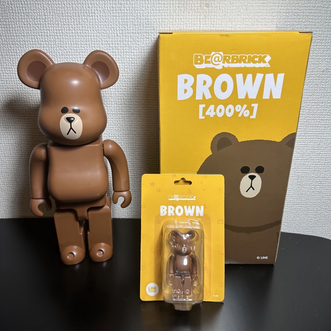 エンタメ/ホビーベアブリック　be@rbrick LINE ブラウン　100% 400%