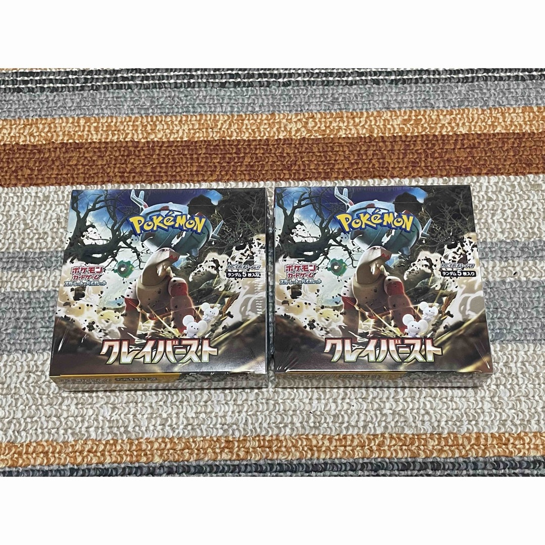 新品未開封】クレイバーストシュリンク付2BOX ポケセン受注品-