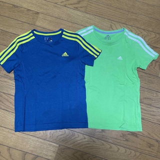 アディダス(adidas)のadidas（アディダス）140Tシャツ2枚セット黄緑・青(Tシャツ/カットソー)