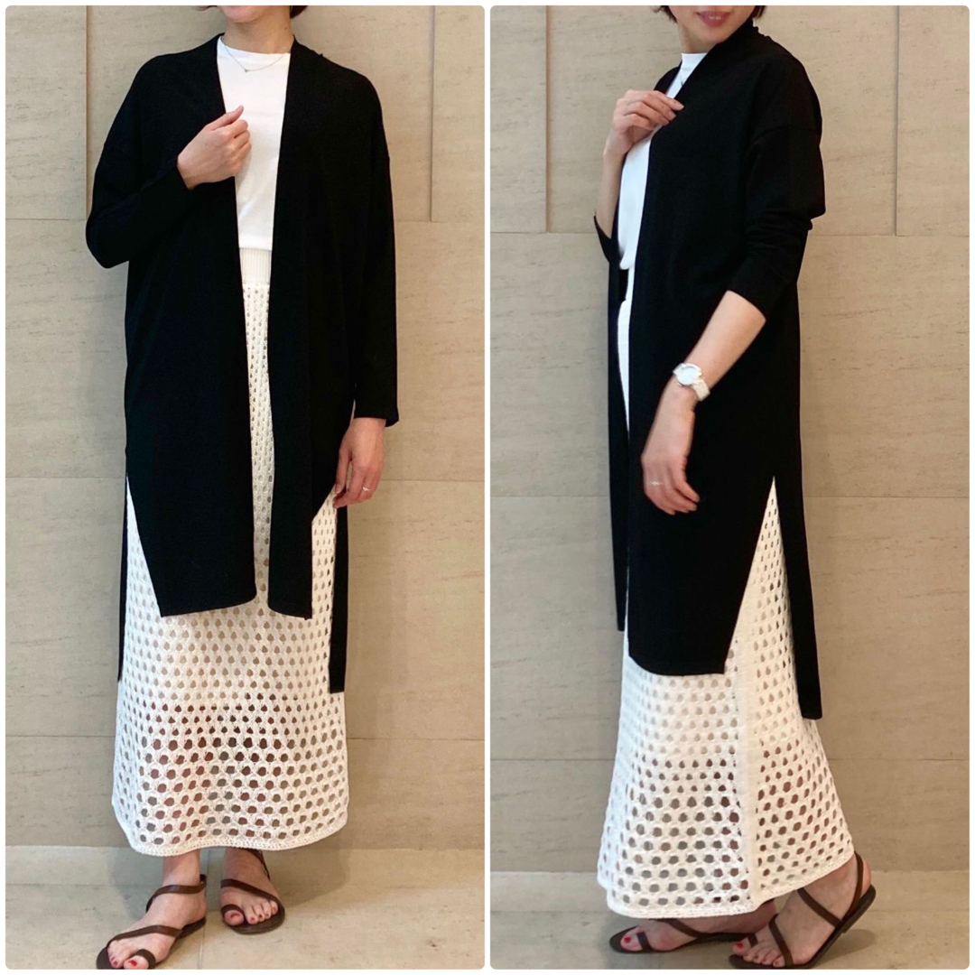 theory luxe 22SS Crepe素材 ロングカーディガン 黒 www