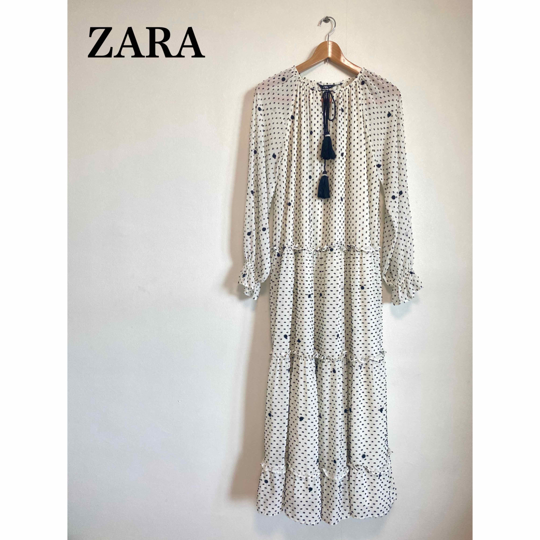 zara  オーバーサイズドットメッシュワンピース  xs