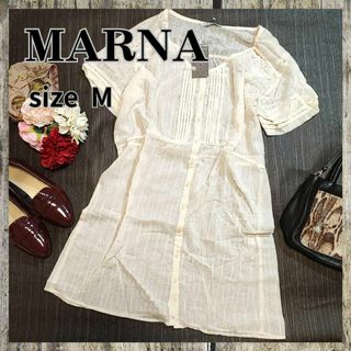 マーナ(marna)のMARNA【M】トップス　半袖　シャツ　ブラウス　ホワイト(シャツ/ブラウス(半袖/袖なし))