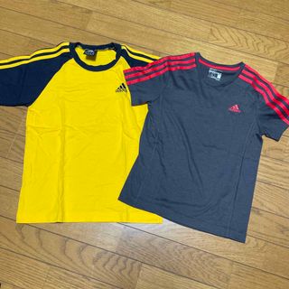 アディダス(adidas)のadidas（アディダス）140Tシャツ2枚セット黄色・紺色(Tシャツ/カットソー)