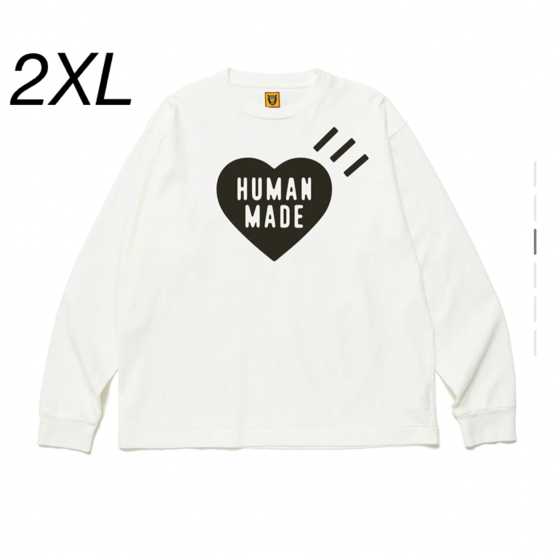 HUMAN MADE ヒューマンメイド ロンT ホワイト ブラック2XL - Tシャツ