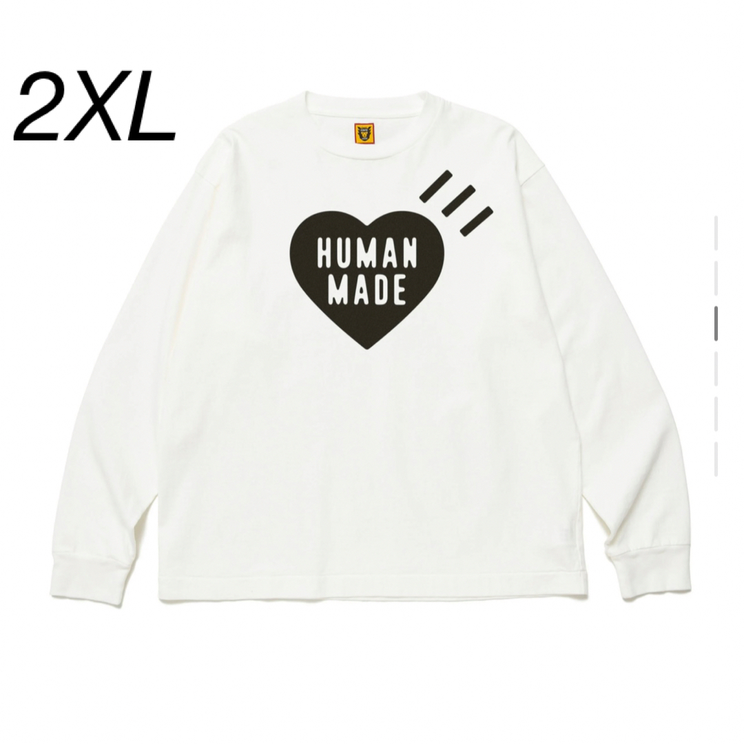 HUMAN MADE ヒューマンメイド ロンT ホワイト　ブラック2XL