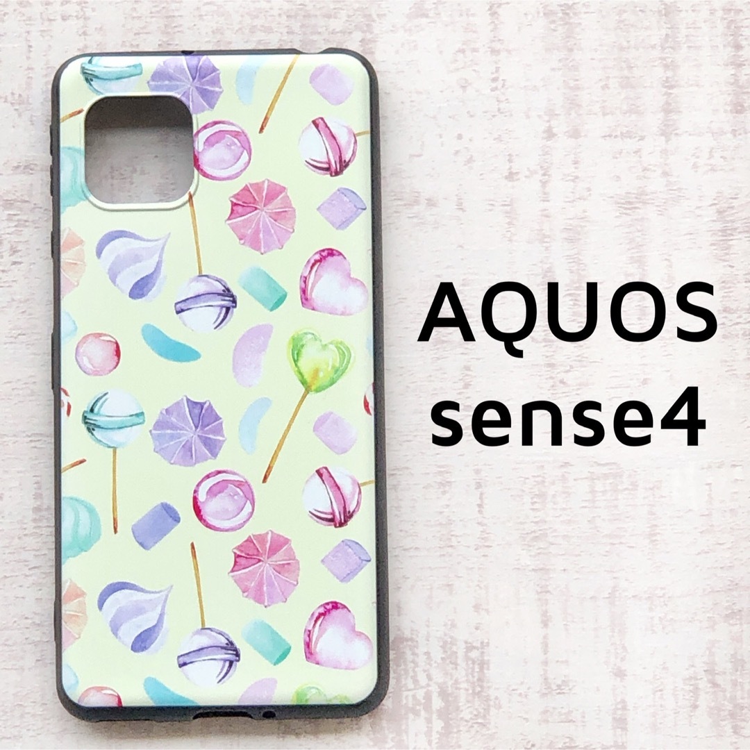AQUOS sense4 sense5G クリーム キャンディー ソフトケースの通販 by maya's shop｜ラクマ