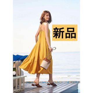 ルーニィ新品★朝比奈彩着洗える！キャミワンピースロングギャザーワンピ夏ワンピ