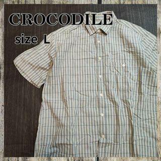 クロコダイル(Crocodile)のCROCODILE【L】トップス　半袖　シャツ　ストライプ(シャツ)