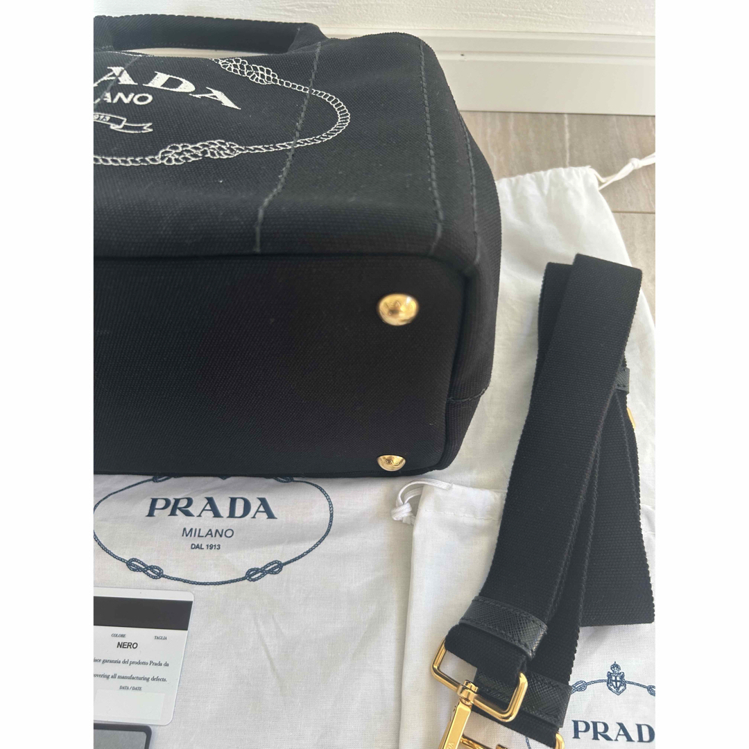 PRADA - 限定価格❗️極美品 PRADA黒カナパ S トートバッグ キャンバス