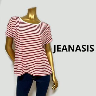 ジーナシス(JEANASIS)の【3031】JEANASIS ボーダー 肩出し 半袖 トップス F(カットソー(半袖/袖なし))