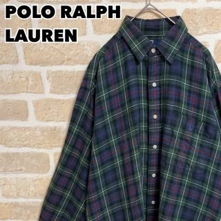 ポロラルフローレン(POLO RALPH LAUREN)の90s POLO RALPH LAUREN チェックシャツ 刺繍ワンポイントロゴ(シャツ)