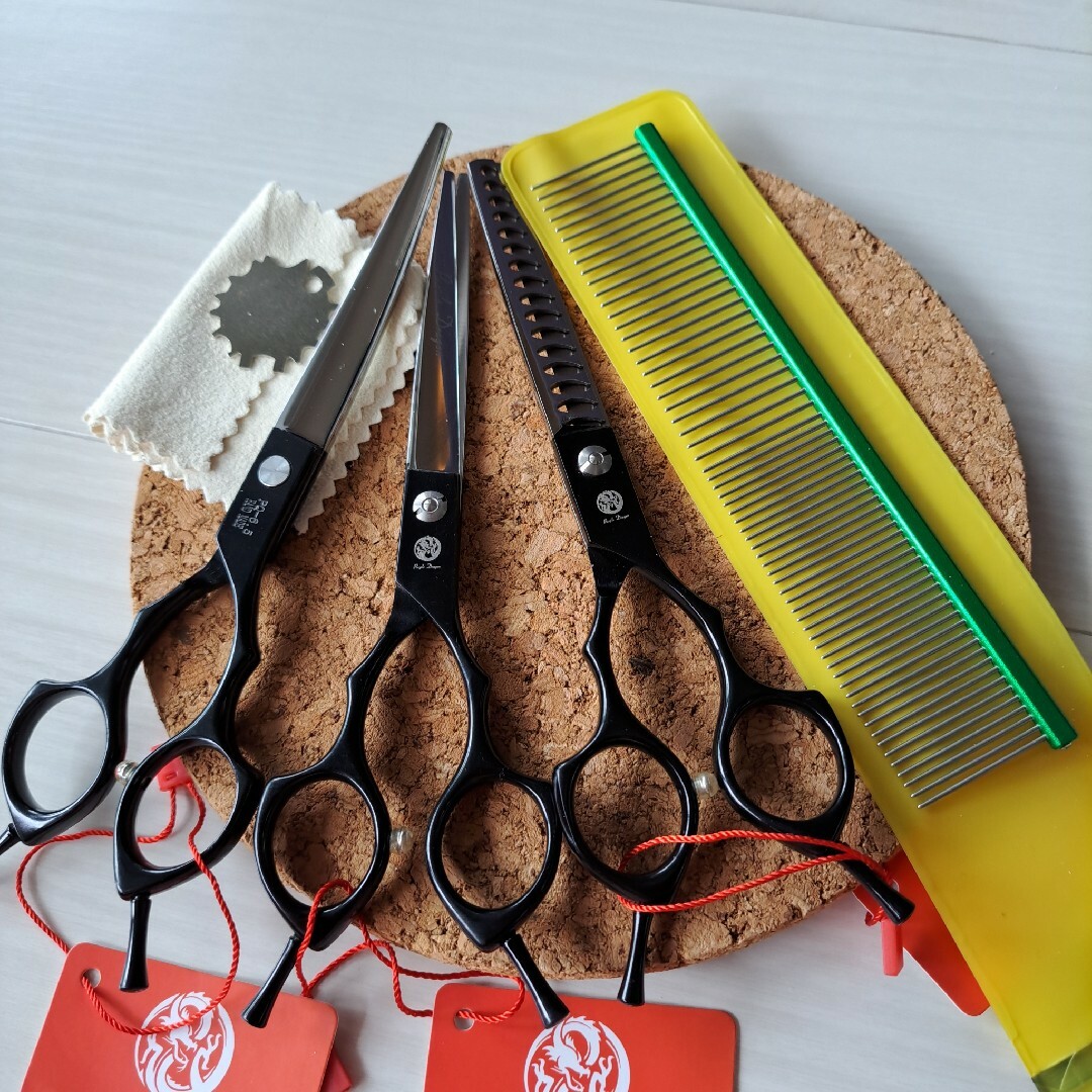 新品☆6.5インチ☆トリミングシザーu0026軽量トリミングコームセット