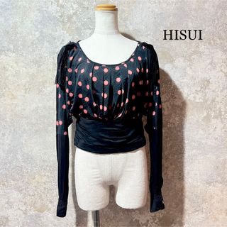 ヒスイ(HISUI)のHISUI ヒスイ ドット柄 ショート丈カットソー ブラウス ギャルソン(シャツ/ブラウス(長袖/七分))