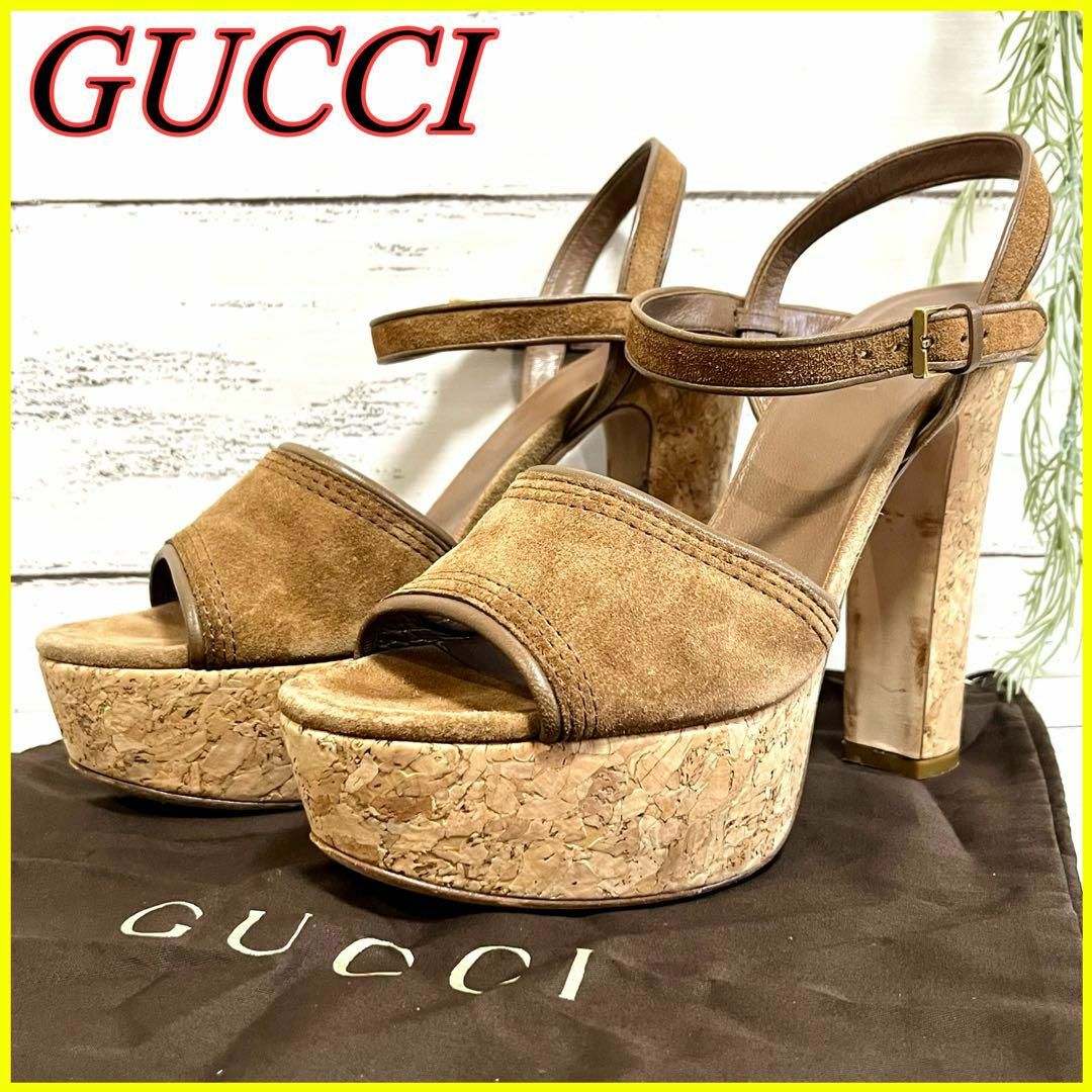最適な価格 【美品】GUCCI グッチ サンダル ハイヒール コルク