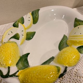イタリア製　レモン皿　楕円　オーバル(食器)