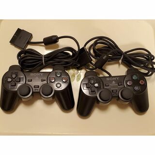 プレイステーション2(PlayStation2)のPS2コントローラー 純正品 ブラック　2個セット(家庭用ゲーム機本体)