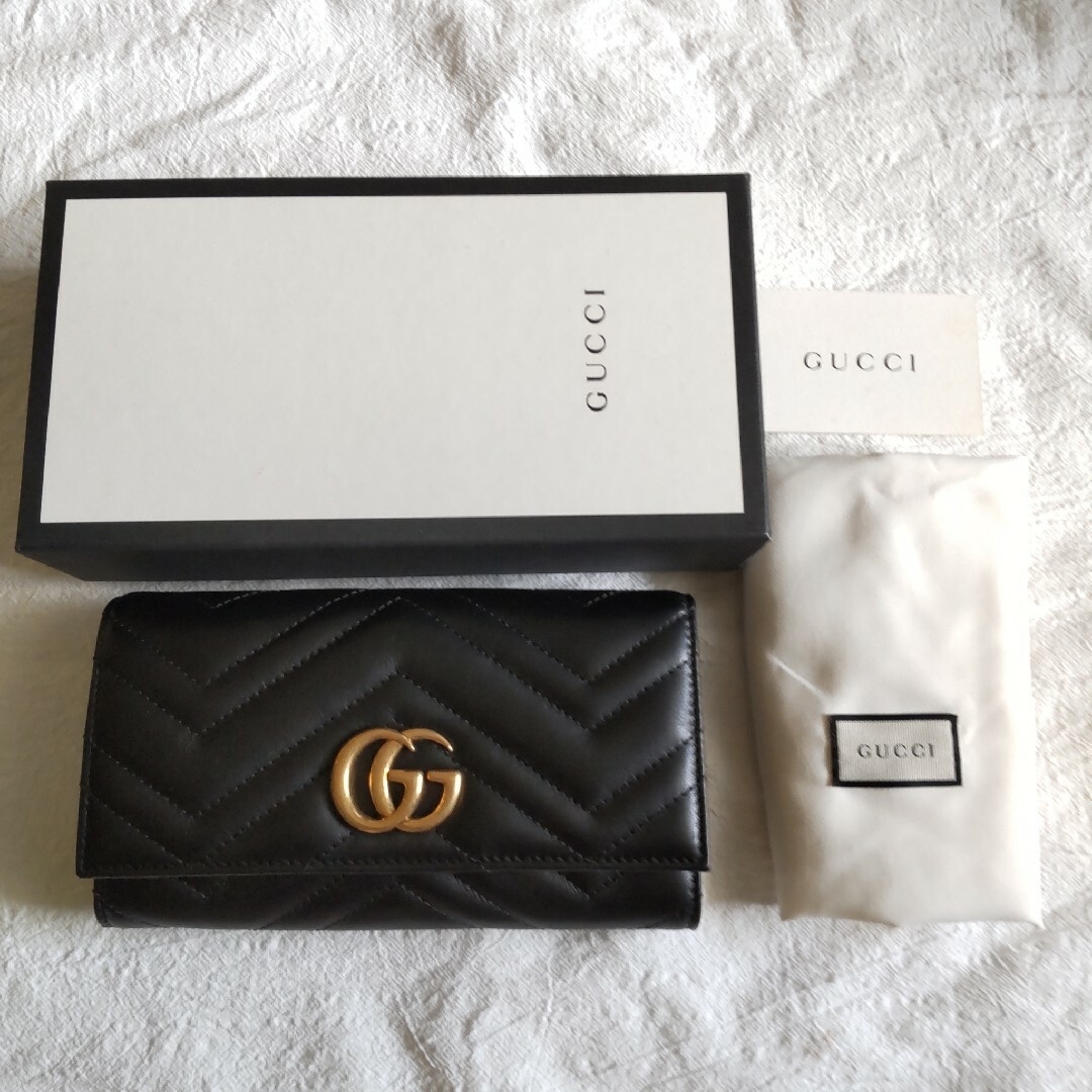 Gucci(グッチ)の【横高店購入☆正規品】GUCCI GGマーモント  コンチネンタルウォレット 箱 レディースのファッション小物(財布)の商品写真