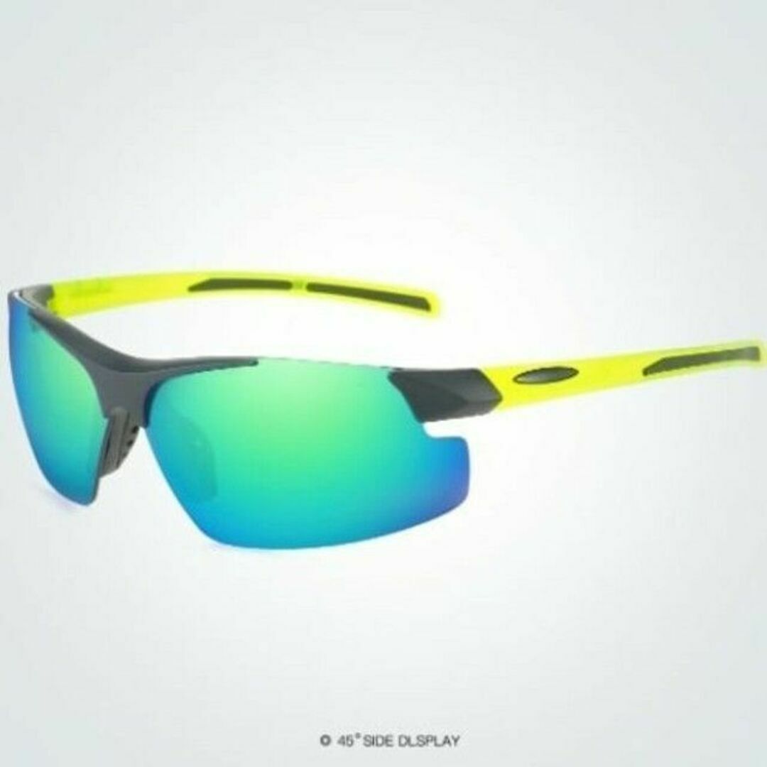 軽量ミラーサングラス☆UV400 ブルーグリーン　スポーツ　アウトドアマラソン釣 レディースのファッション小物(サングラス/メガネ)の商品写真