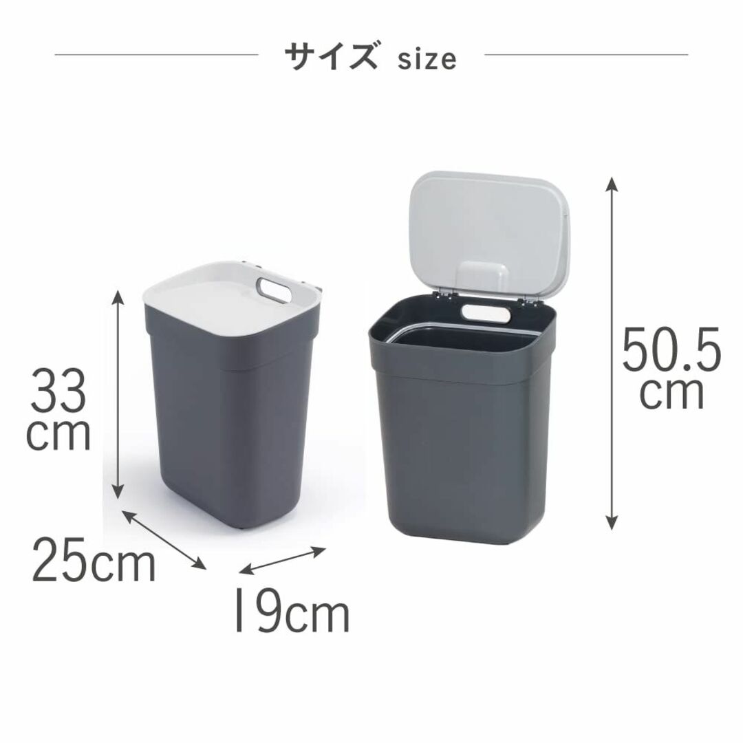 【色: グレー】CURVER(カーバー) 分別ダストボックス 10L グレー 丸