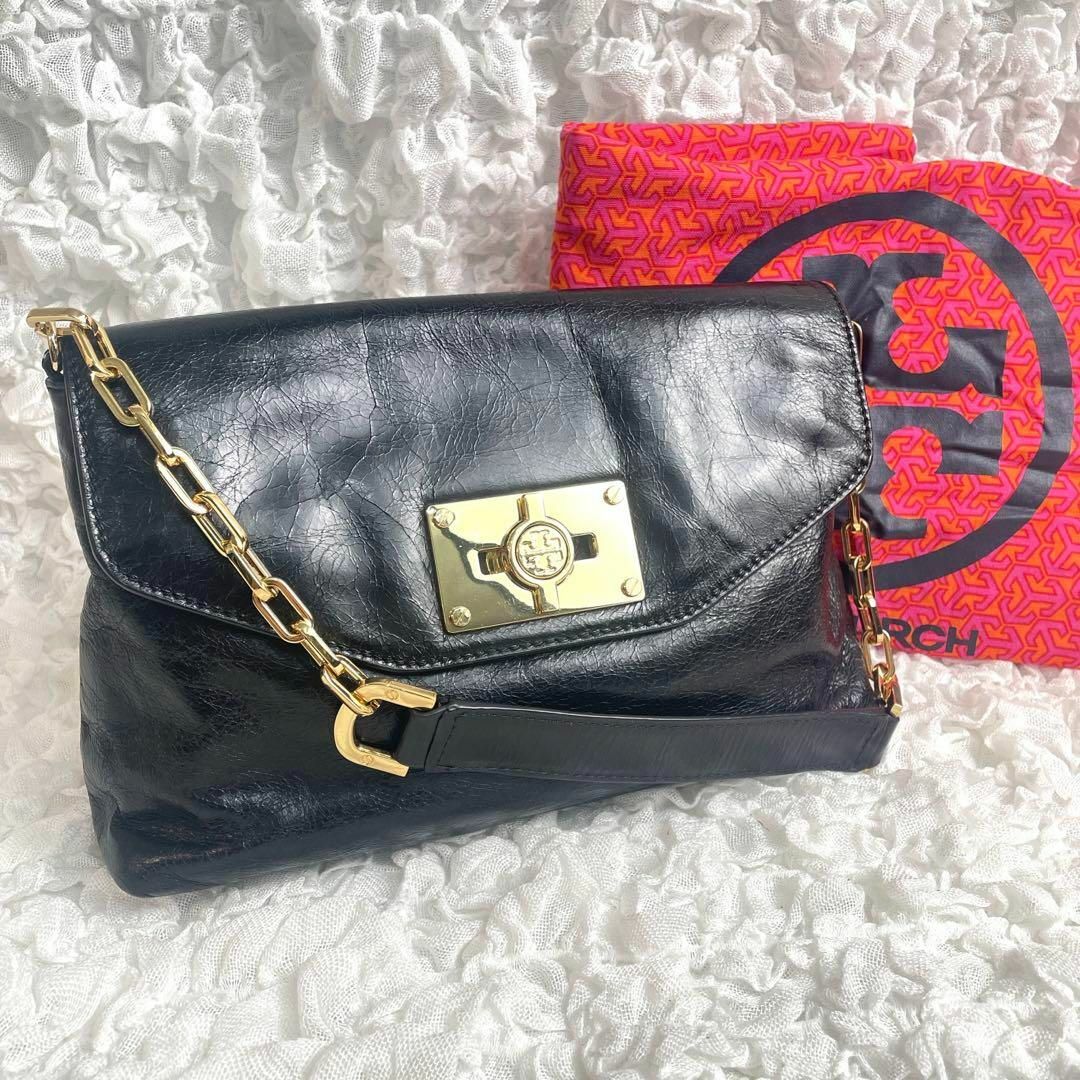 トリーバーチ TORY BURCH ショルダーバッグ チェーン レザー 黒