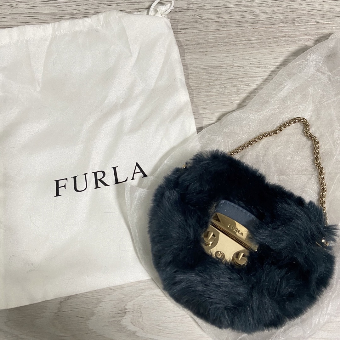 Furla - 美品 フルラ FURLA メトロポリス ファー ミニバッグ チャーム