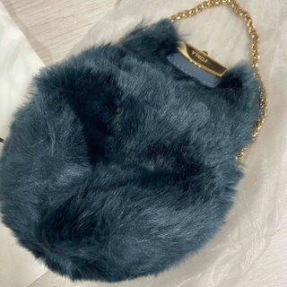 美品 フルラ FURLA メトロポリス ファー ミニバッグ チャーム