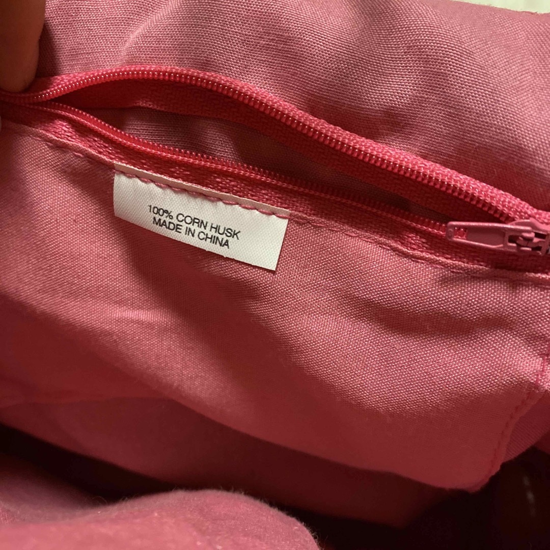 ピンク カゴバッグ ハンドバッグ 小物 カラフル トートバッグ A4 カラー レディースのバッグ(かごバッグ/ストローバッグ)の商品写真