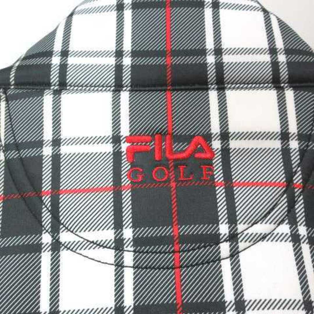 FILA(フィラ)のフィラ GOLF ジャケット ゴルフ ウエア 裏フリース チェック LL 黒 白 スポーツ/アウトドアのゴルフ(ウエア)の商品写真