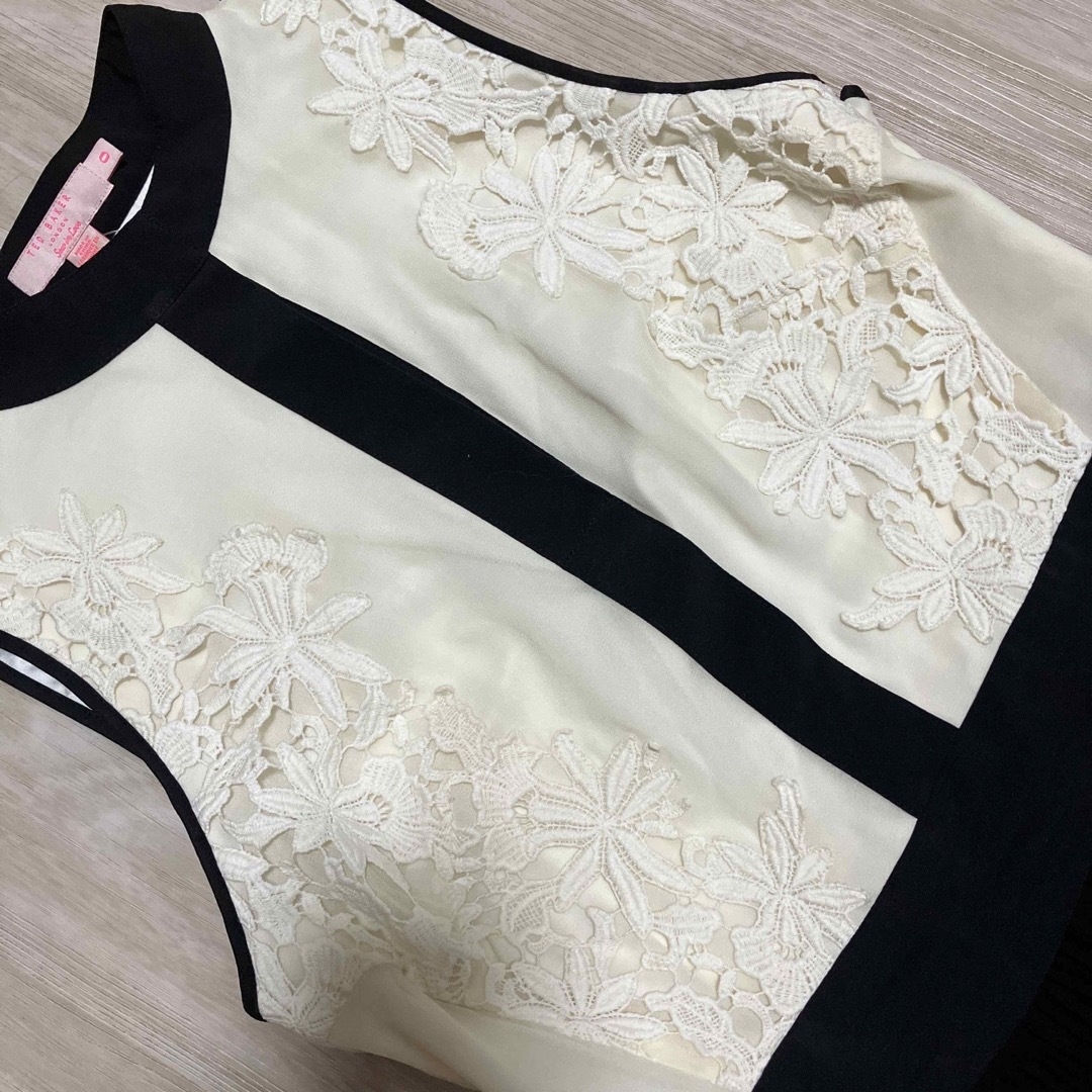 Ted Baker テッドベイカー レース バイカラー ワンピース ドレス 0