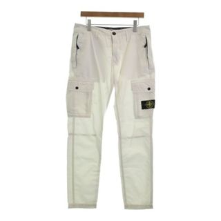 ストーンアイランド(STONE ISLAND)のSTONE ISLAND ストーンアイランド カーゴパンツ 32(L位) 白 【古着】【中古】(ワークパンツ/カーゴパンツ)