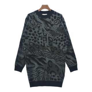 ケンゾー(KENZO)のKENZO ケンゾー ワンピース XS グレーx黒等(総柄) 【古着】【中古】(ひざ丈ワンピース)