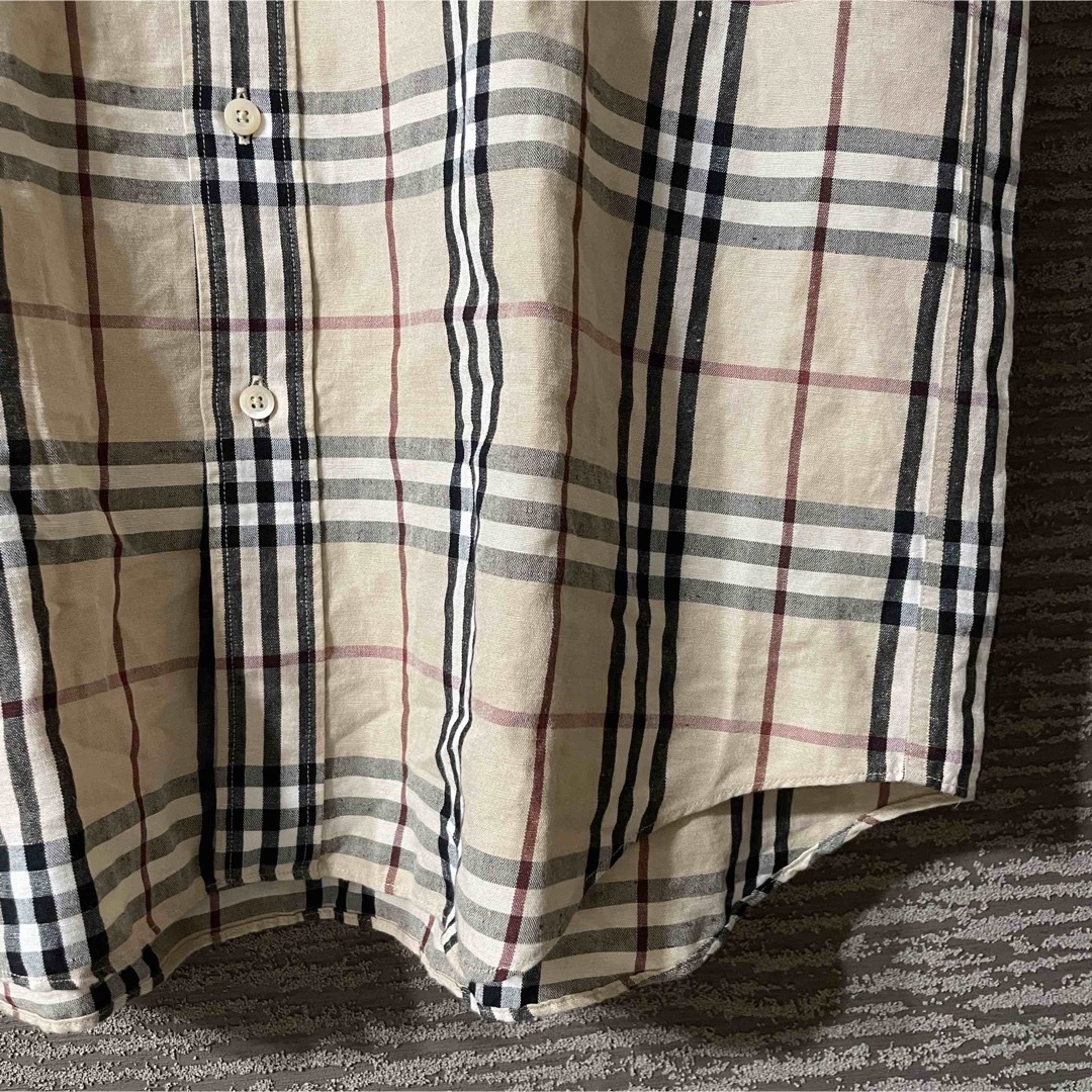 BURBERRY(バーバリー)のBurberry London ノバチェック リネン 半袖 シャツ L  メンズのトップス(シャツ)の商品写真