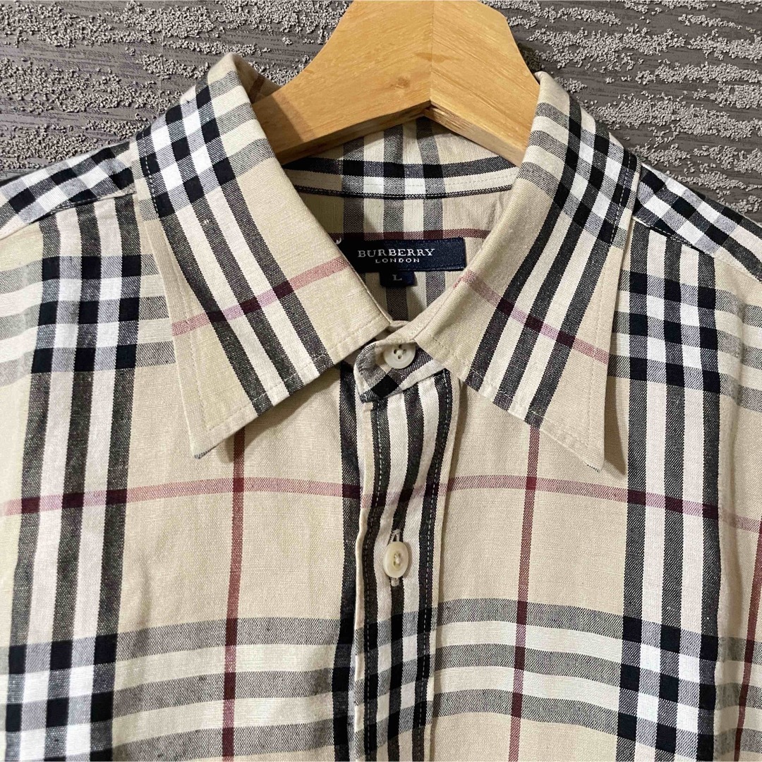 BURBERRY(バーバリー)のBurberry London ノバチェック リネン 半袖 シャツ L  メンズのトップス(シャツ)の商品写真