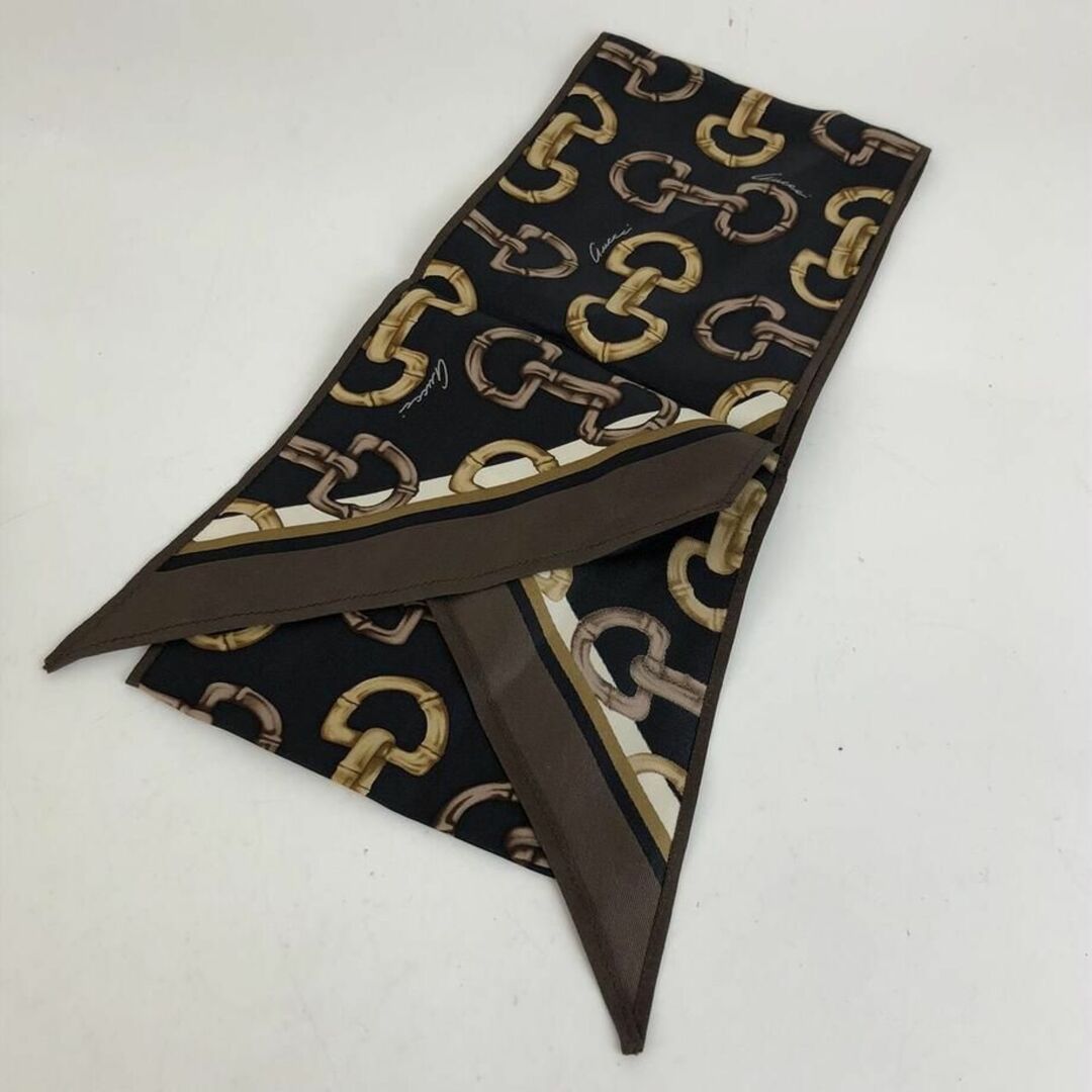Gucci - GUCCI グッチ スカーフ ホースビット柄 ブラック 小物