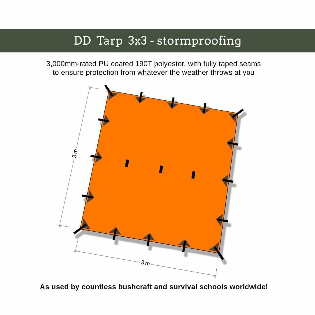 【数量限定】DD Hammocks DD タープ ３×３ サンセットオレンジ日本