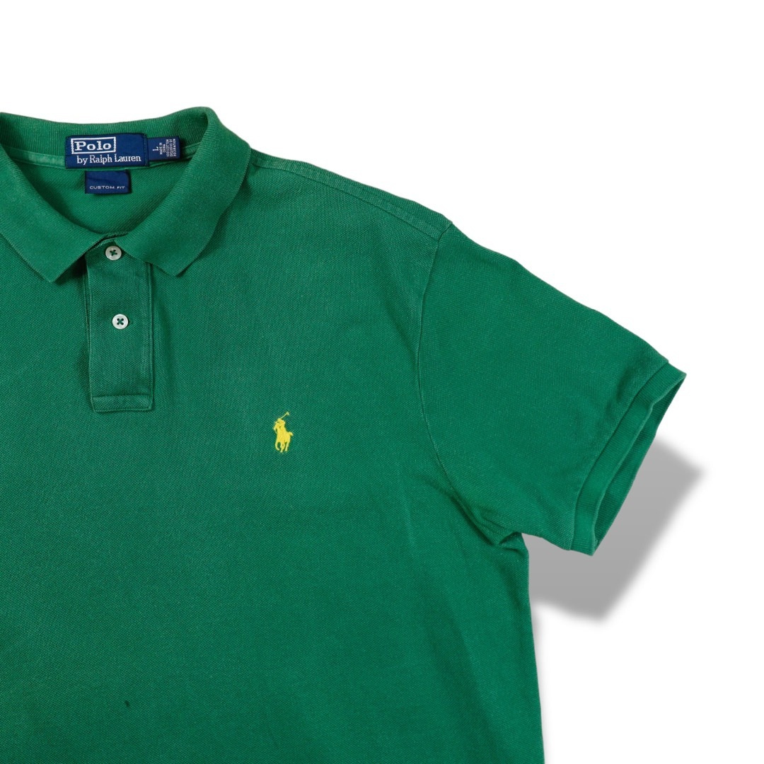 POLO RALPH LAUREN(ポロラルフローレン)の90s POLO RALPH LAUREN ポロラルフローレン　ポロシャツ　緑 メンズのトップス(ポロシャツ)の商品写真