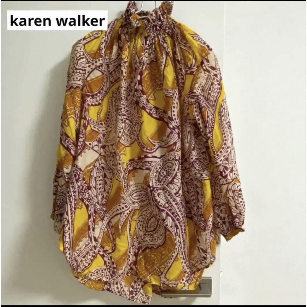 KAREN WALKER(カレンウォーカー)のカレンウォーカー　ペイズリー柄ブラウス　カットソー　シルク混　チュニック レディースのトップス(シャツ/ブラウス(長袖/七分))の商品写真