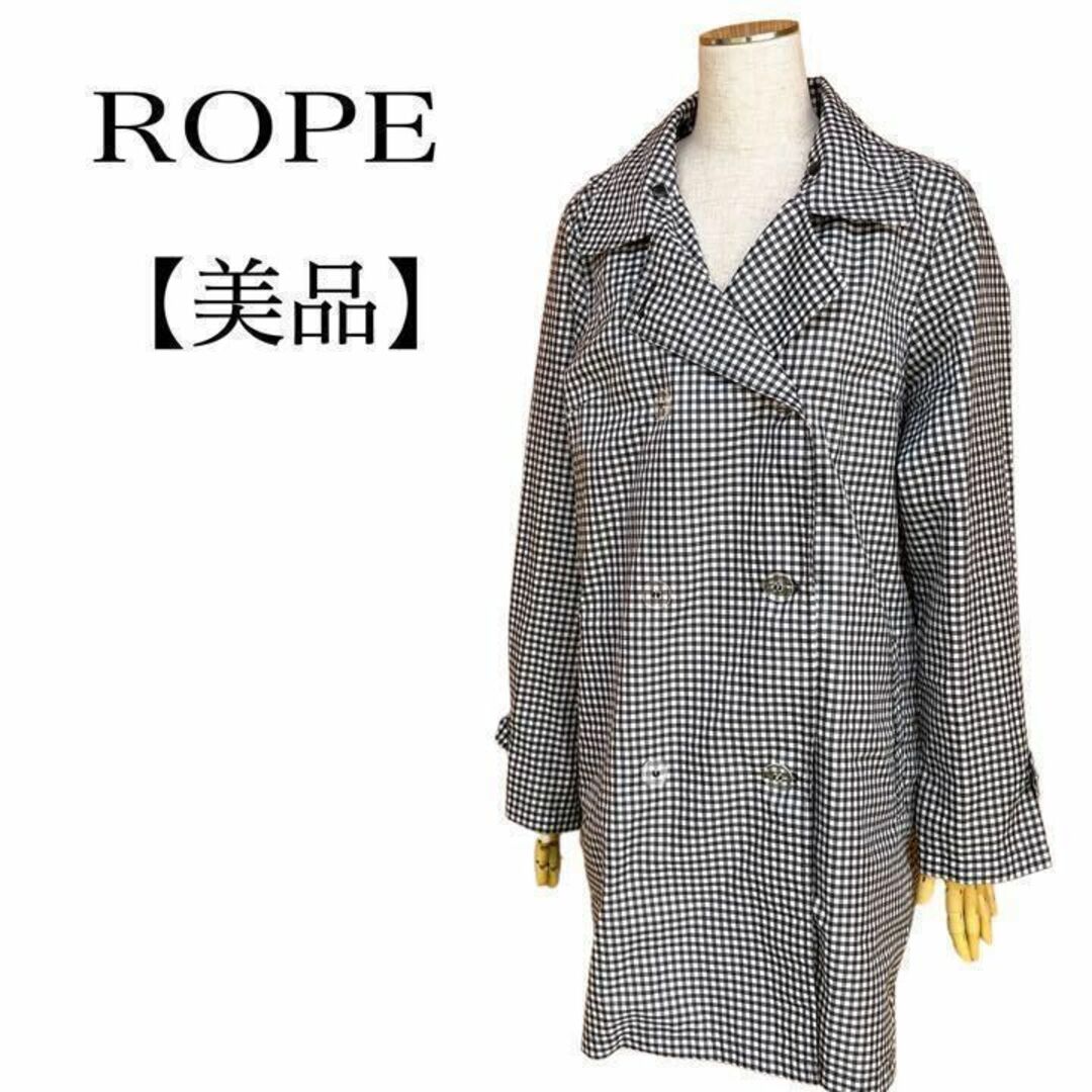 ROPE' - 【美品】 ロペ コート風ジャケット 薄手 チェック柄