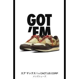 ナイキ(NIKE)のトラヴィス・スコット × ナイキ エアマックス1 "カクタス ブラウン"(スニーカー)